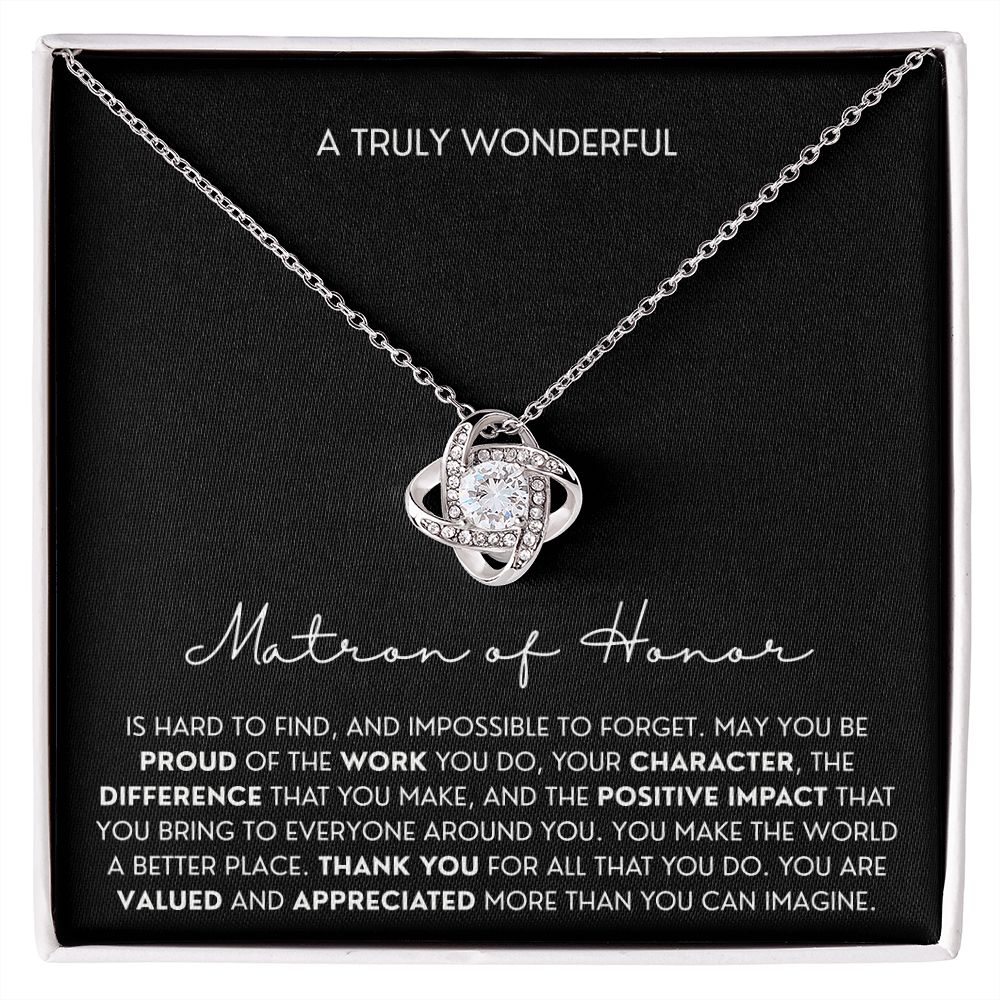Gift For Matron of Honor 4 Love Knot Necklace