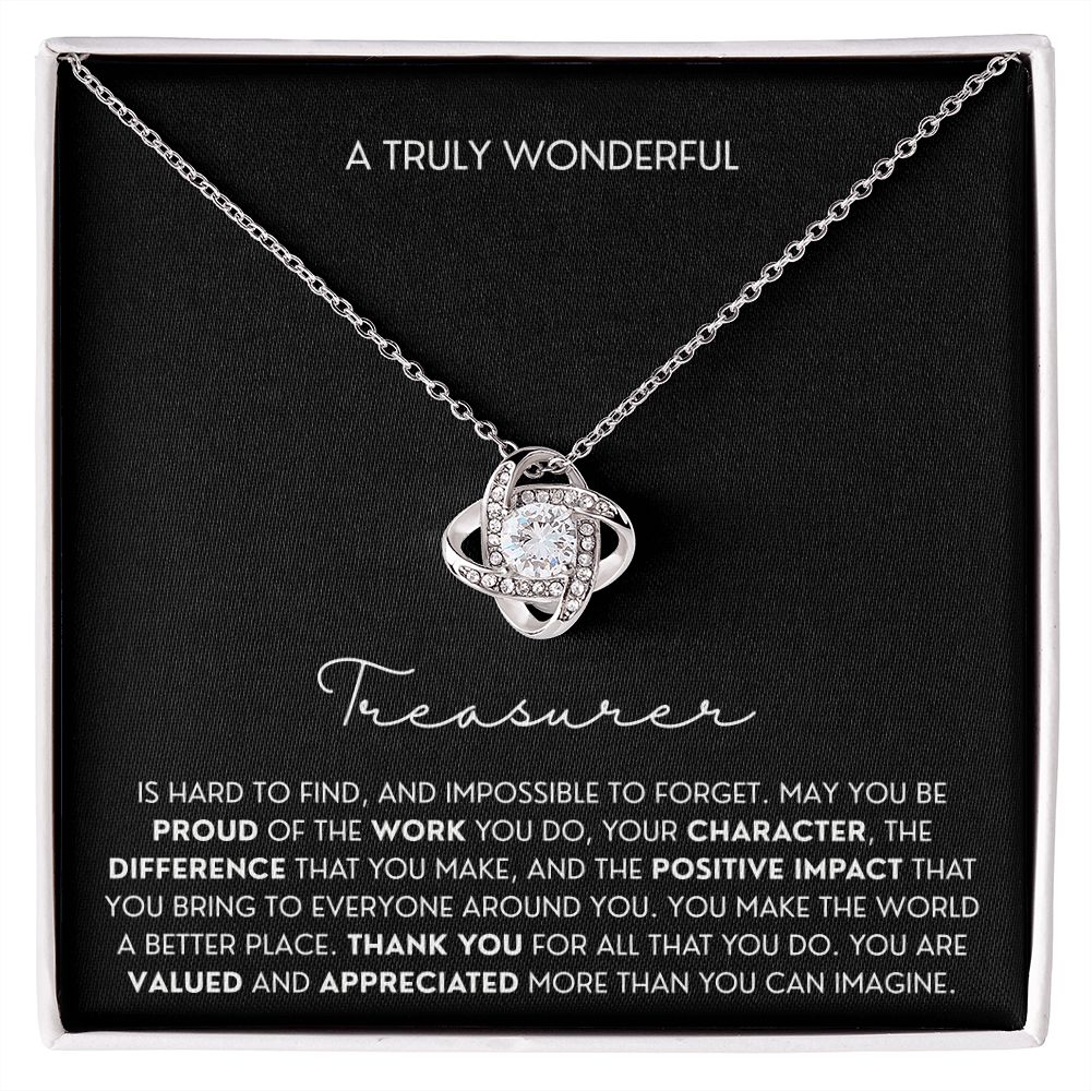 Gift For Treasurer 4 Love Knot Necklace
