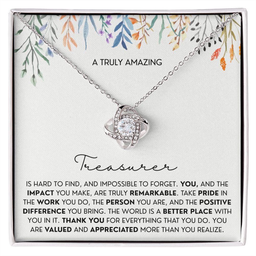 Gift For Treasurer 2 Love Knot Necklace