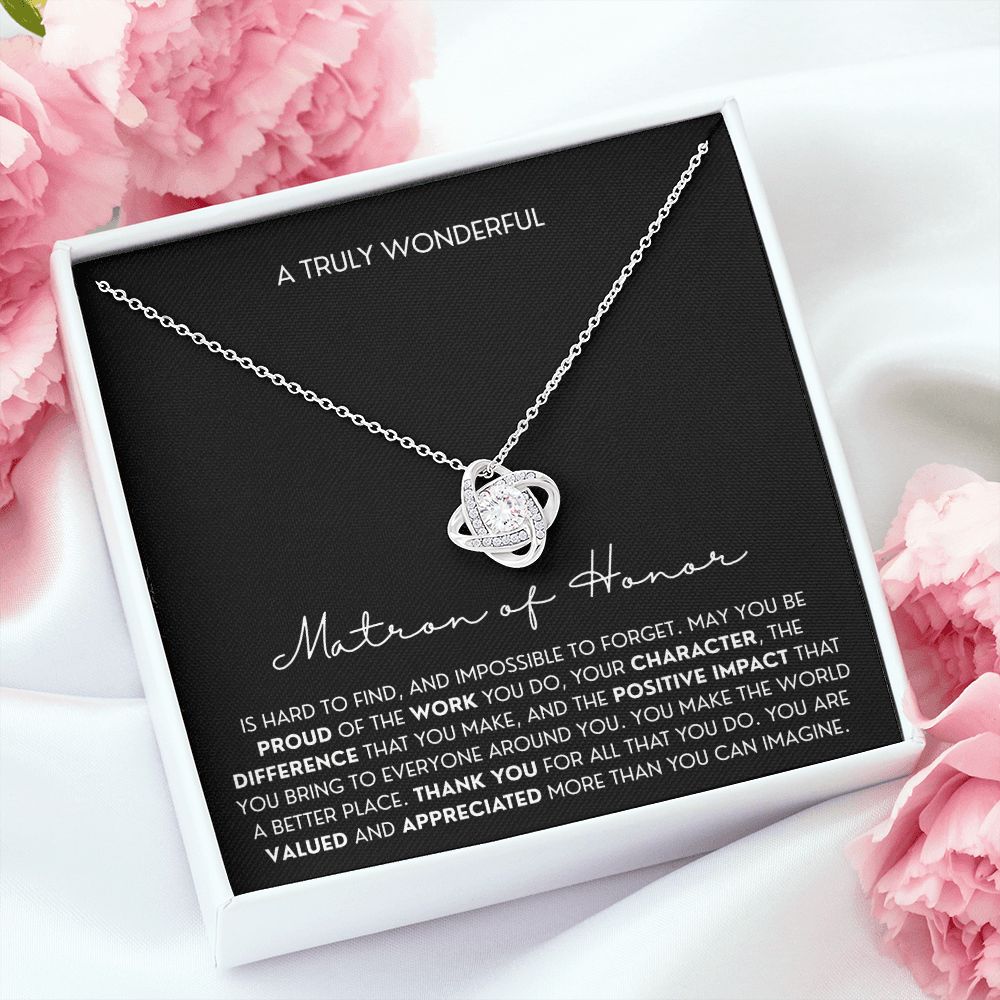 Gift For Matron of Honor 4 Love Knot Necklace