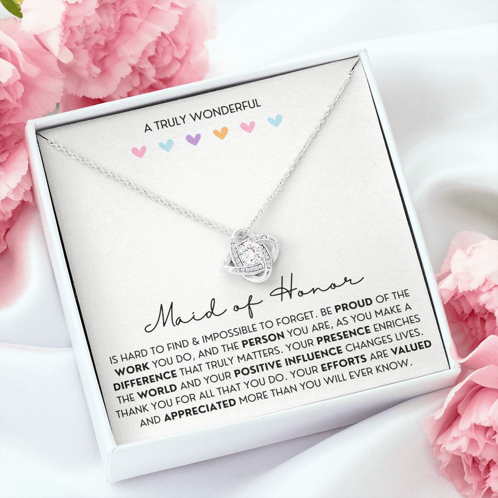 Gift For Maid of Honor 3 Love Knot Necklace