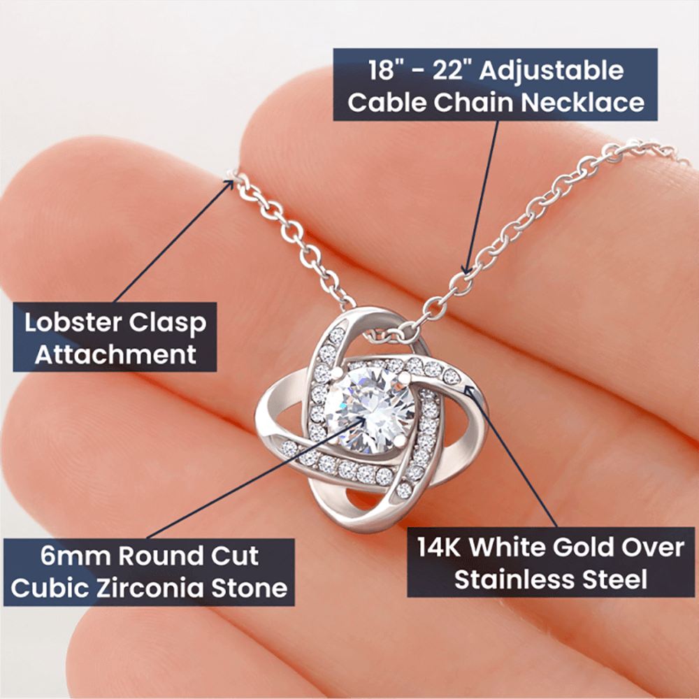 Gift For Social Worker 2 Love Knot Necklace