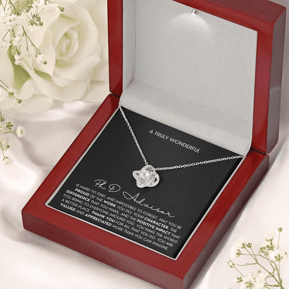 Gift For Ph.D. Advisor 4 Love Knot Necklace