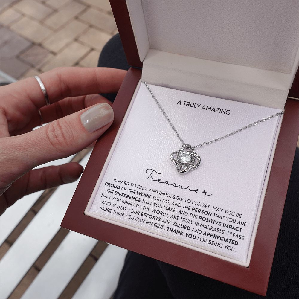 Gift For Treasurer 5 Love Knot Necklace