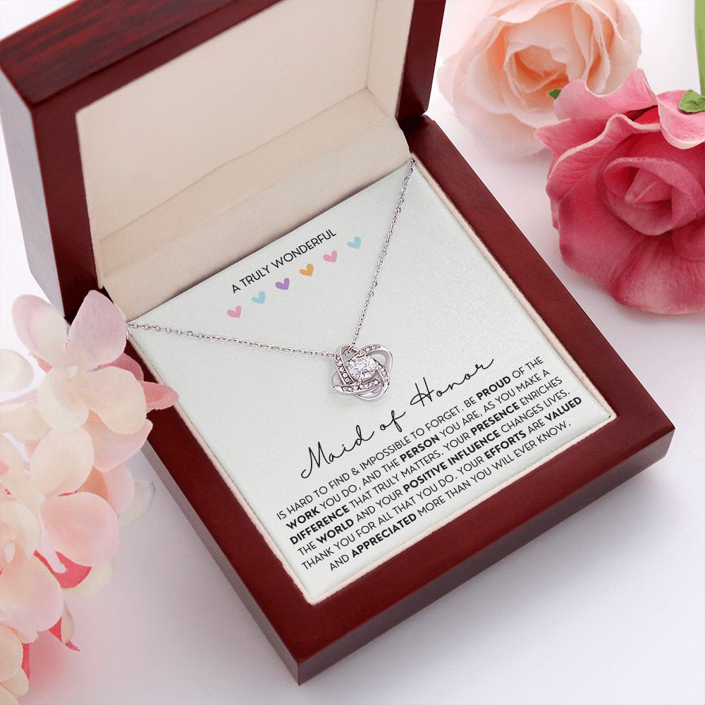 Gift For Maid of Honor 3 Love Knot Necklace