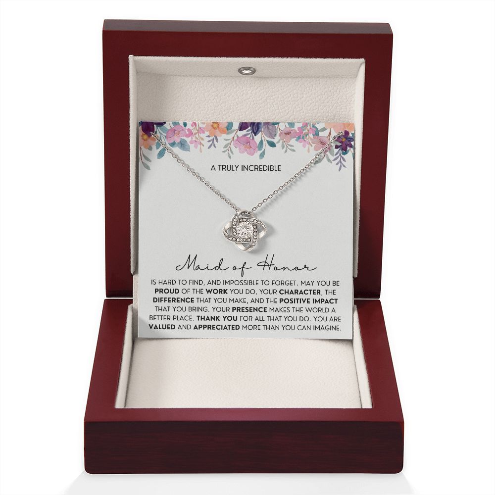 Gift For Maid of Honor 1 Love Knot Necklace