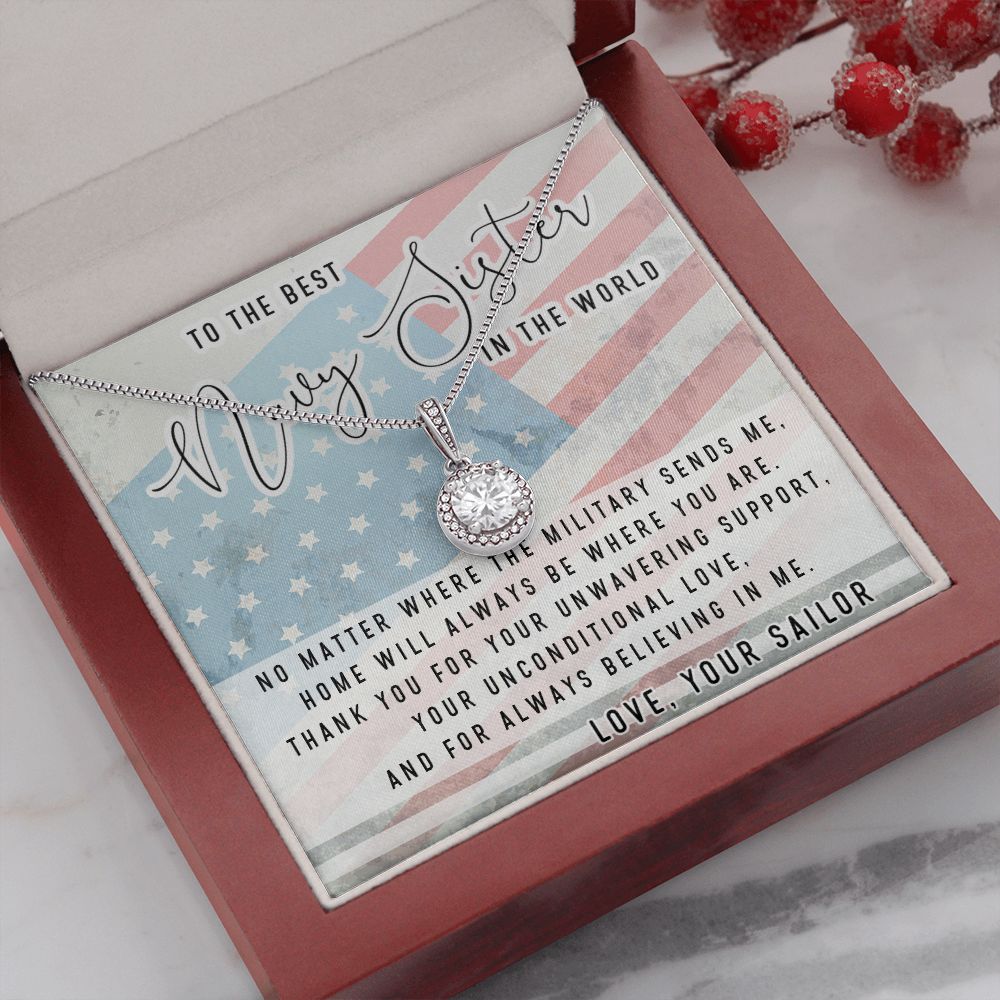 No Matter Where The Military Sends Me - [Eternal Hope Necklace] - Navy Sister Gift