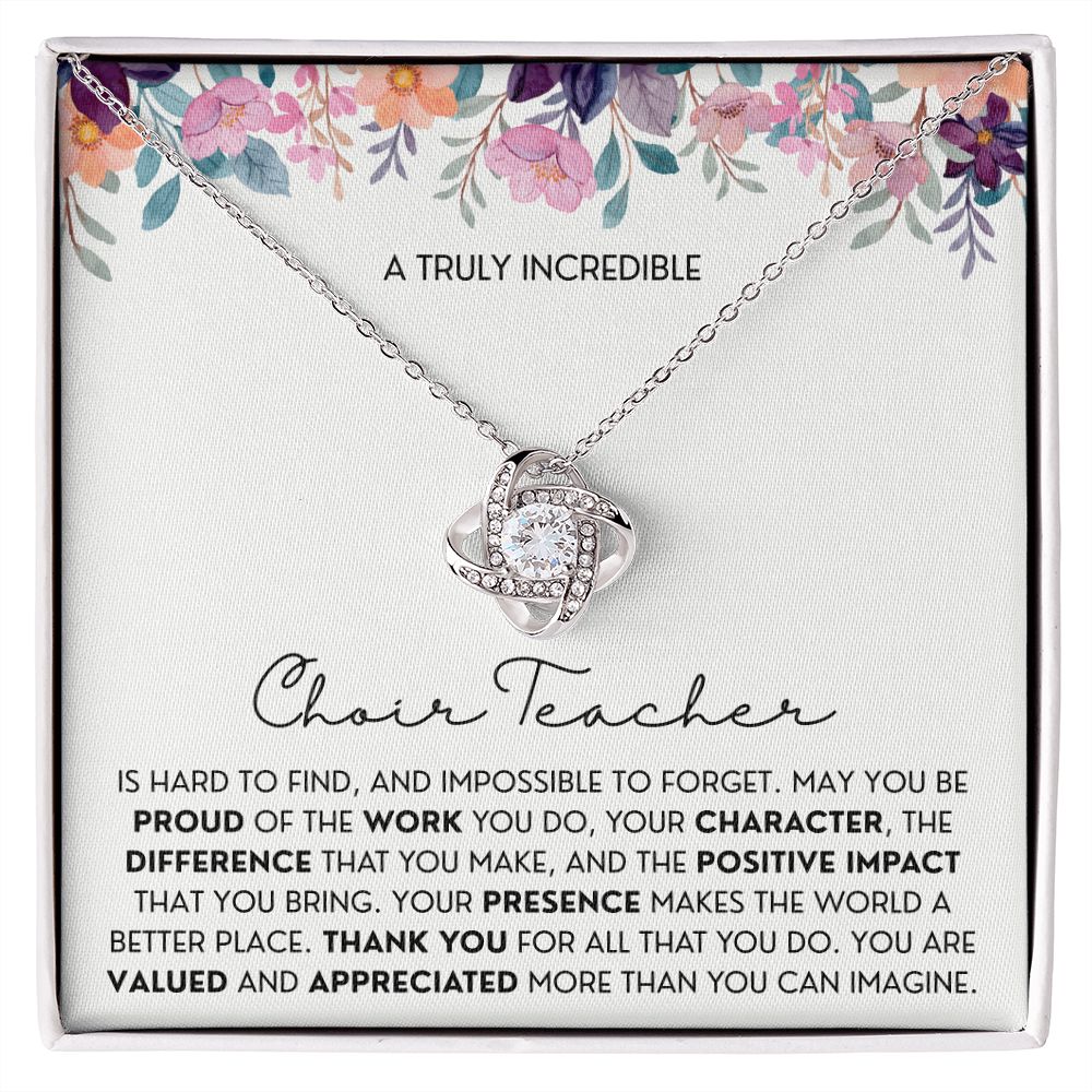 Gift For Choir Teacher 1 Love Knot Necklace