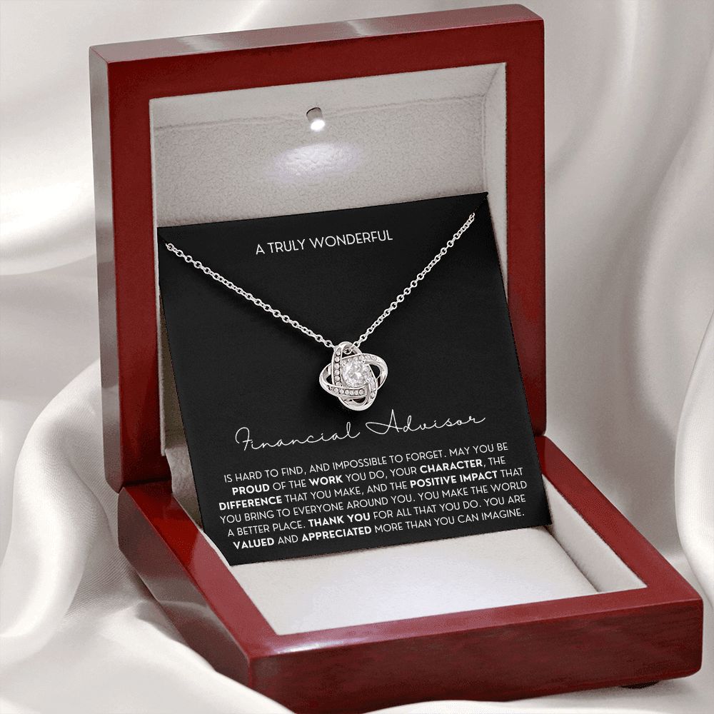 Gift For Financial Advisor 4 Love Knot Necklace