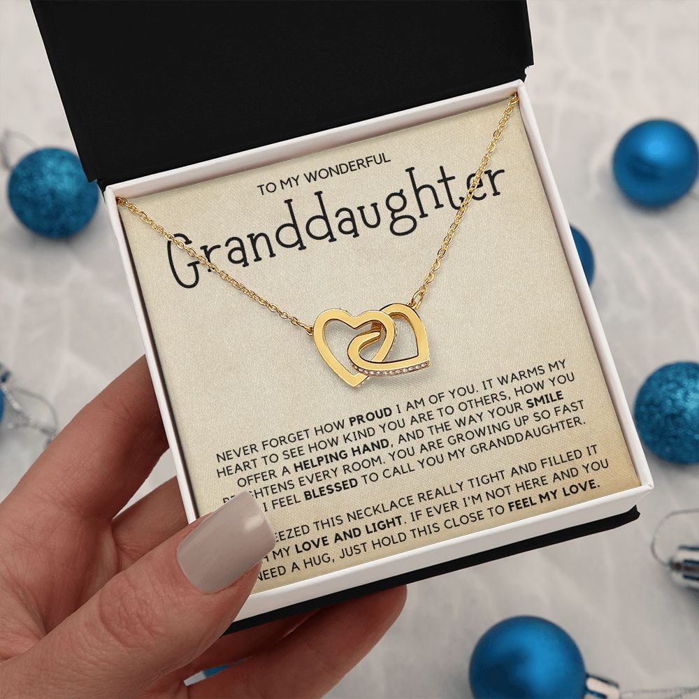 Granddaughter 11 Interlocking Hearts Necklace