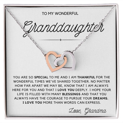 Granddaughter 15 Interlocking Hearts Necklace
