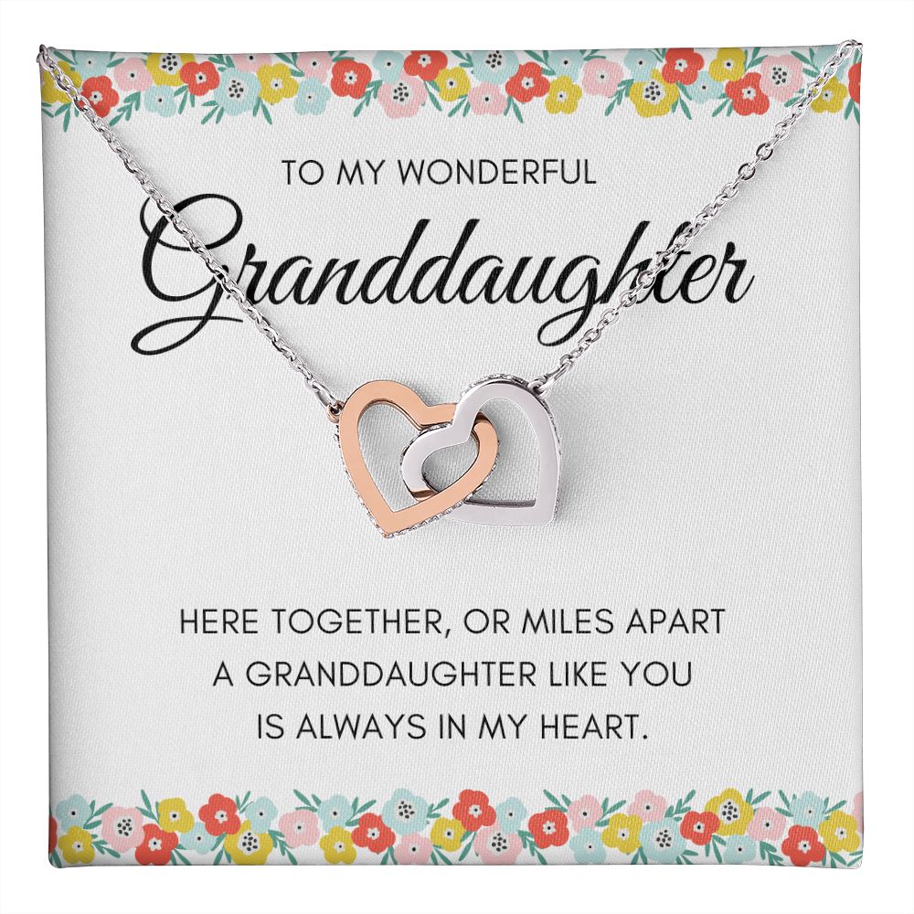 Granddaughter 14 Interlocking Hearts Necklace