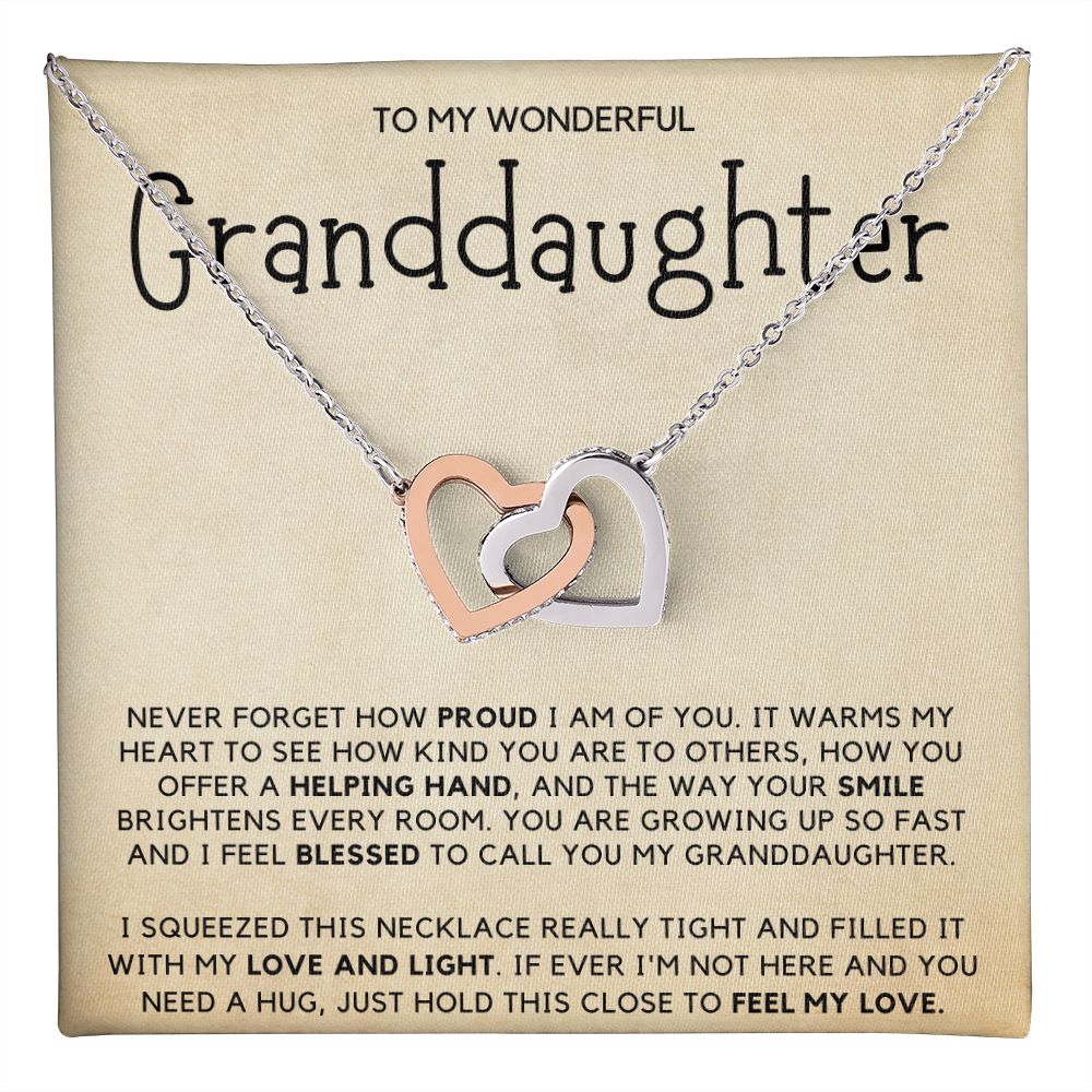 Granddaughter 11 Interlocking Hearts Necklace