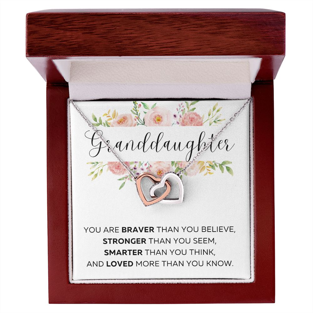 Granddaughter 12 Interlocking Hearts Necklace