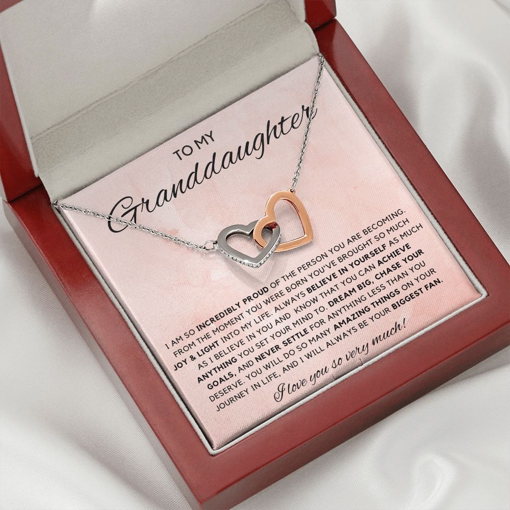 Granddaughter 3 Interlocking Hearts Necklace