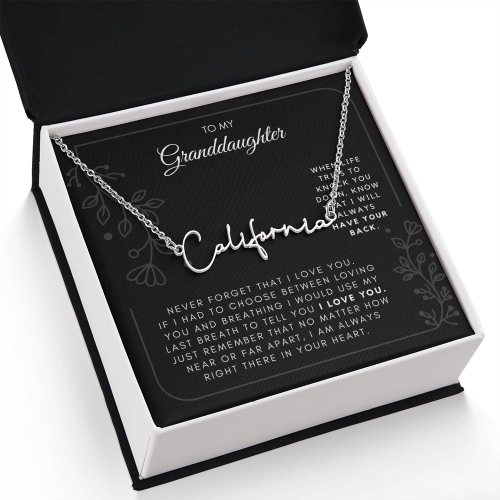 Granddaughter 24 - Signature Name Necklace