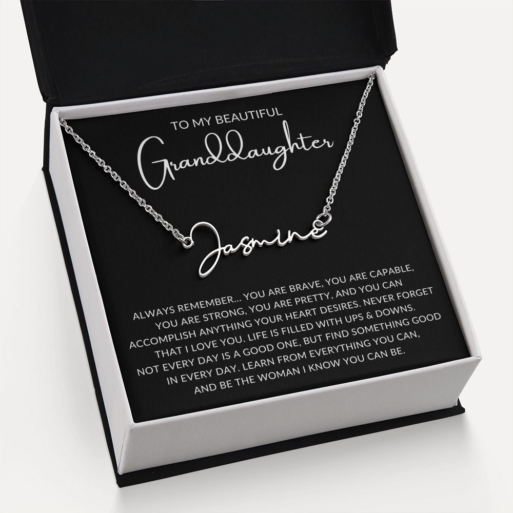 Granddaughter 4 - Signature Name Necklace