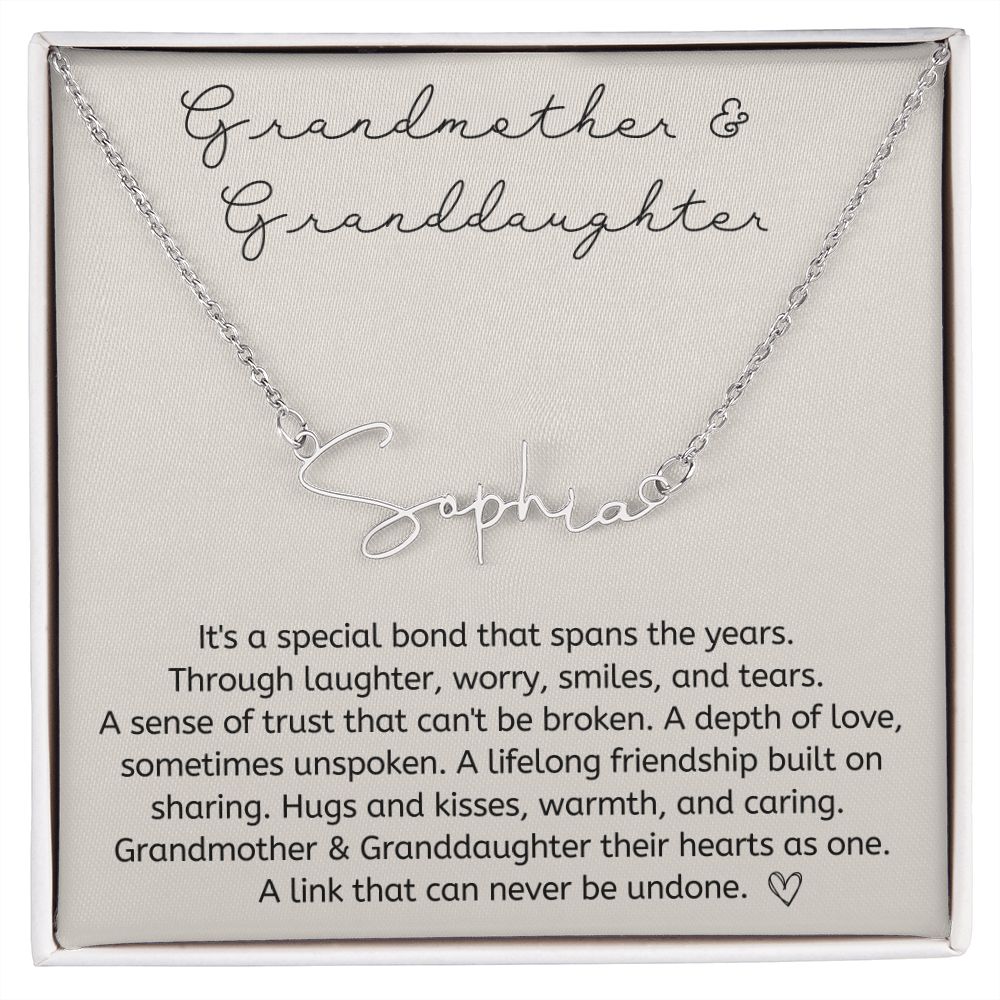 Granddaughter 8 - Signature Name Necklace