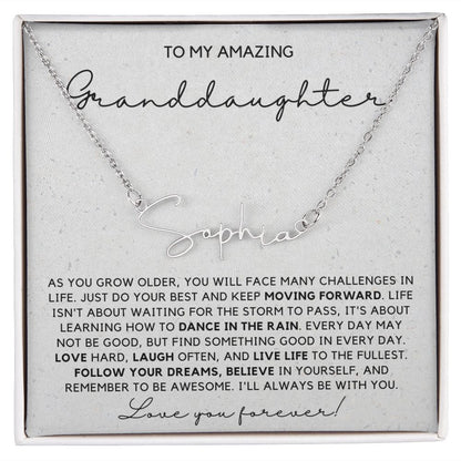 Granddaughter 6 - Signature Name Necklace