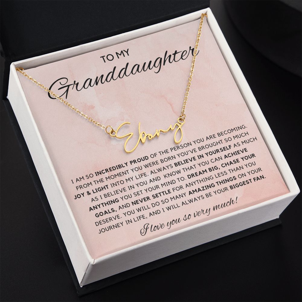 Granddaughter 3 - Signature Name Necklace