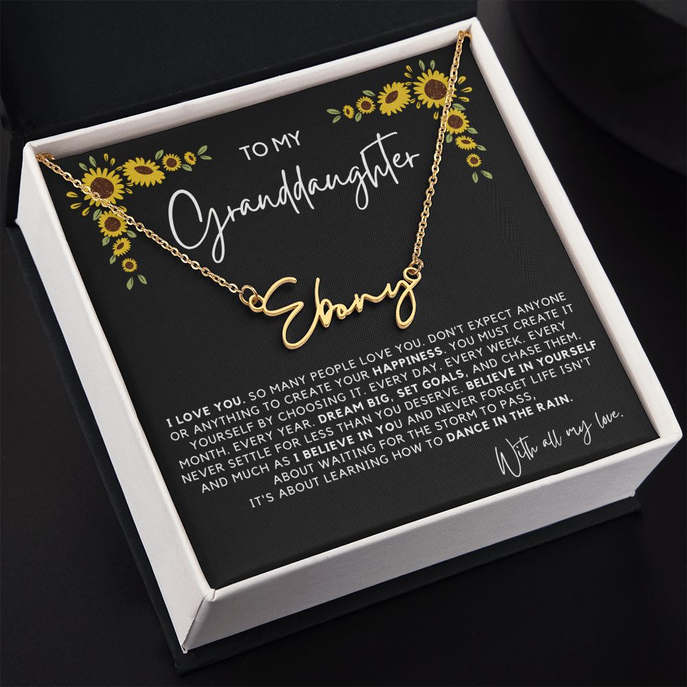 Granddaughter 20 - Signature Name Necklace