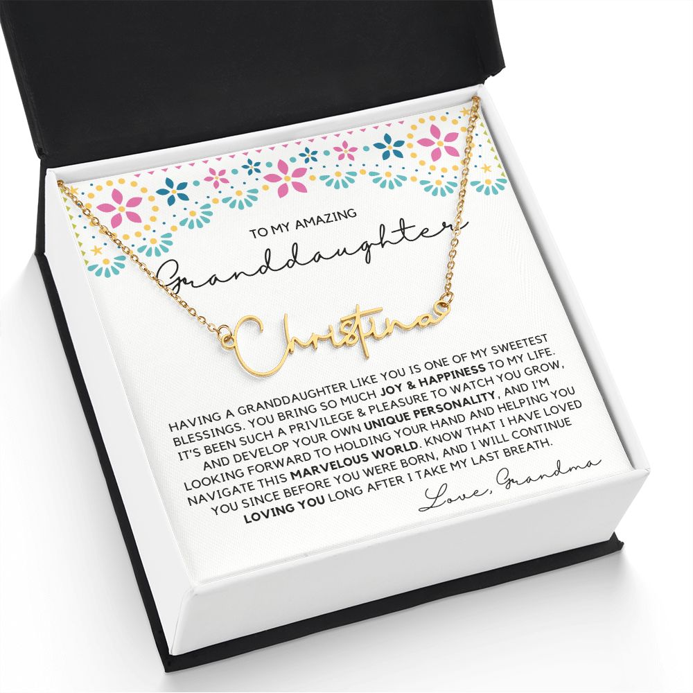 Granddaughter 25 - Signature Name Necklace