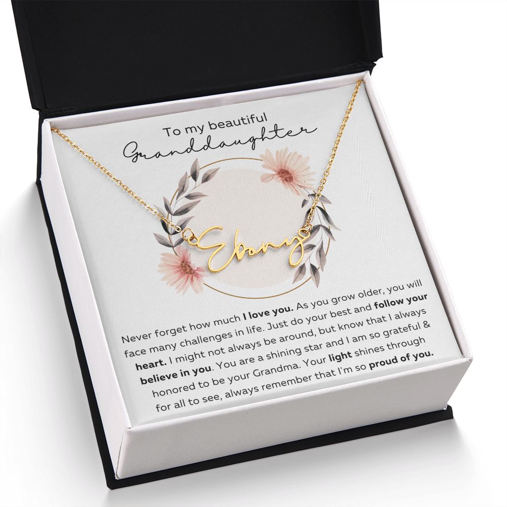 Granddaughter 28 - Signature Name Necklace