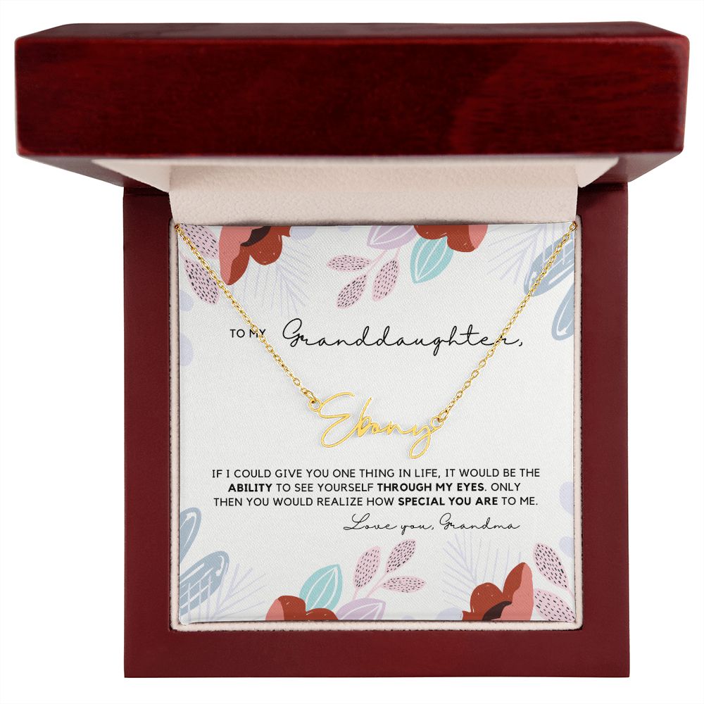 Granddaughter 22 - Signature Name Necklace