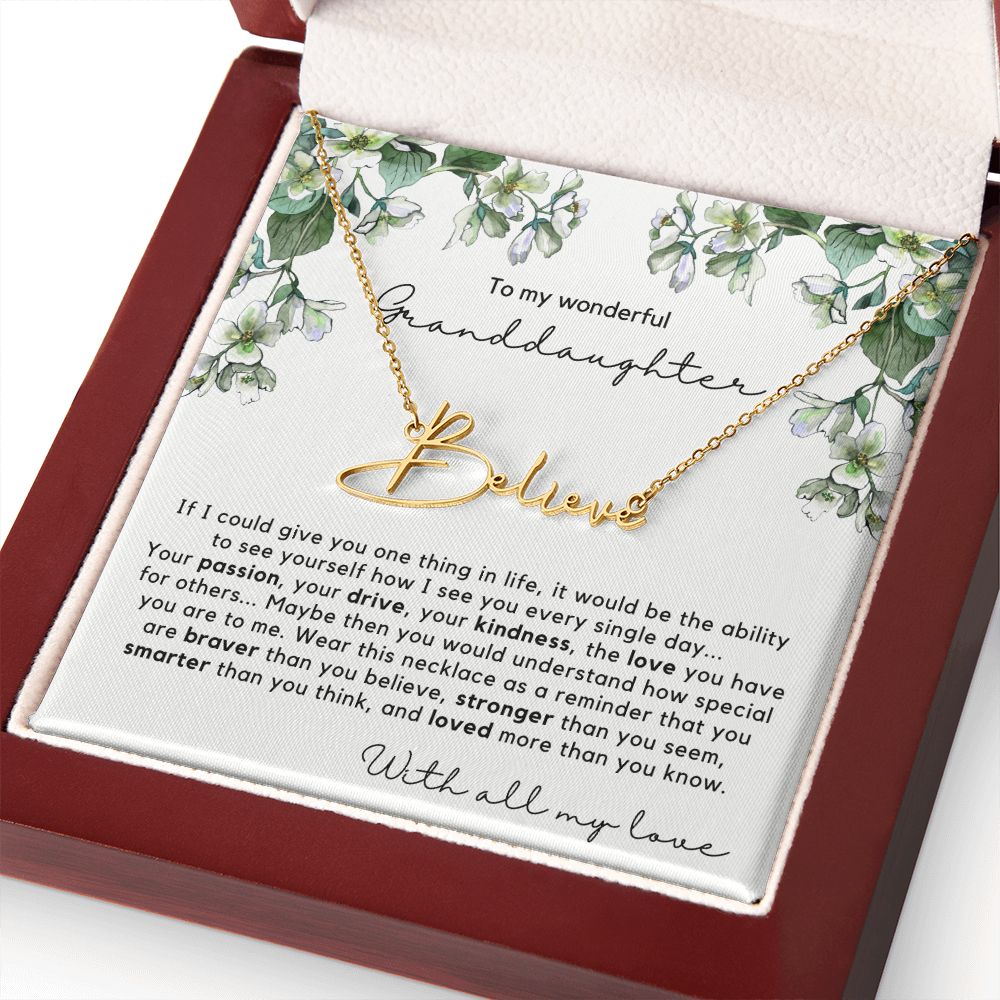 Granddaughter 30 - Signature Name Necklace